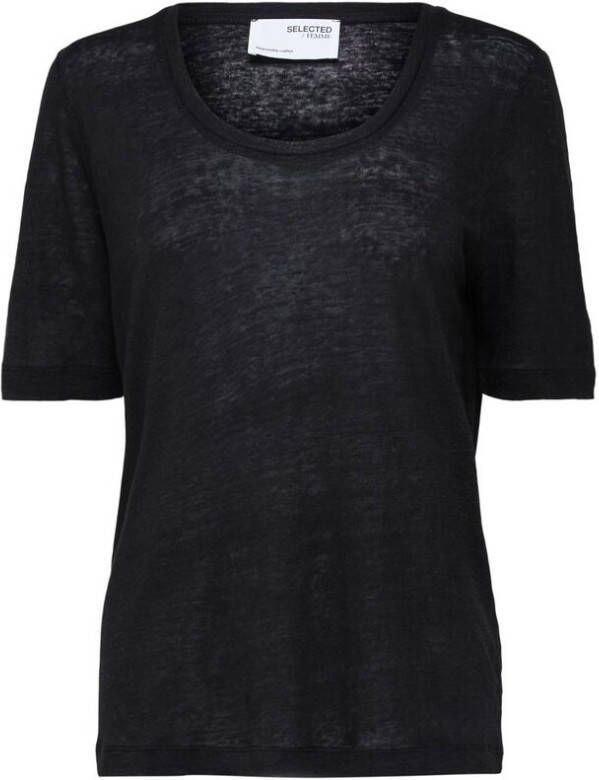 Selected SLFLINEN SS U NECK TEE B t shirt dames