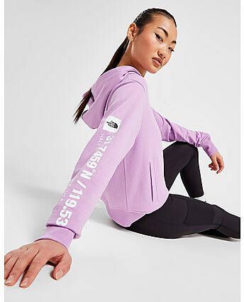 The North Face Coordinates Crop Hoodie Purple Dames