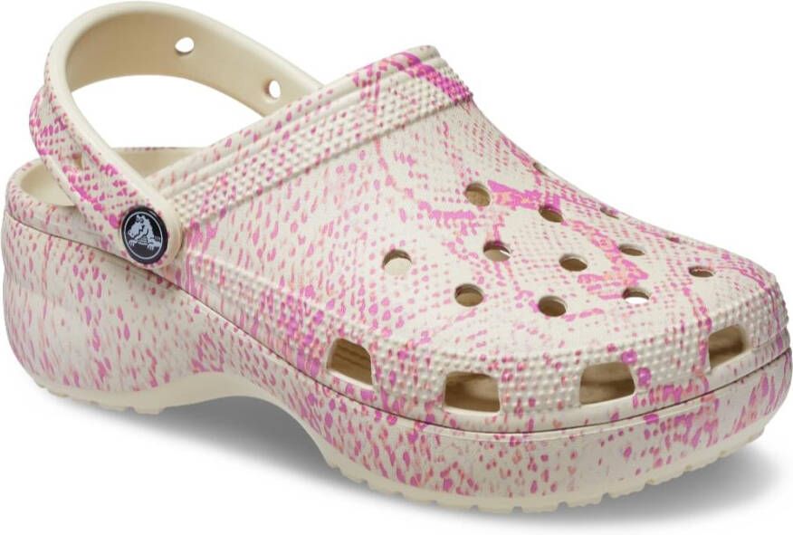 Crocs Classic Platform Slangenprint Klomp Dames Roze
