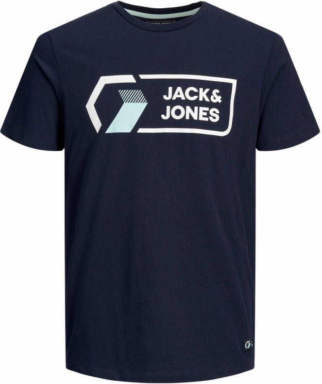 jack & jones ! Jongens Shirt Korte Mouw -- Donkerblauw Katoen