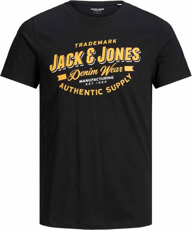 jack & jones ! Jongens Shirt Korte Mouw -- Zwart Katoen