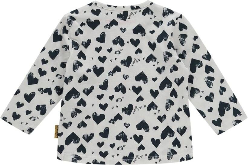 Vingino baby longsleeve Judith met hartjes donkerblauw/off white