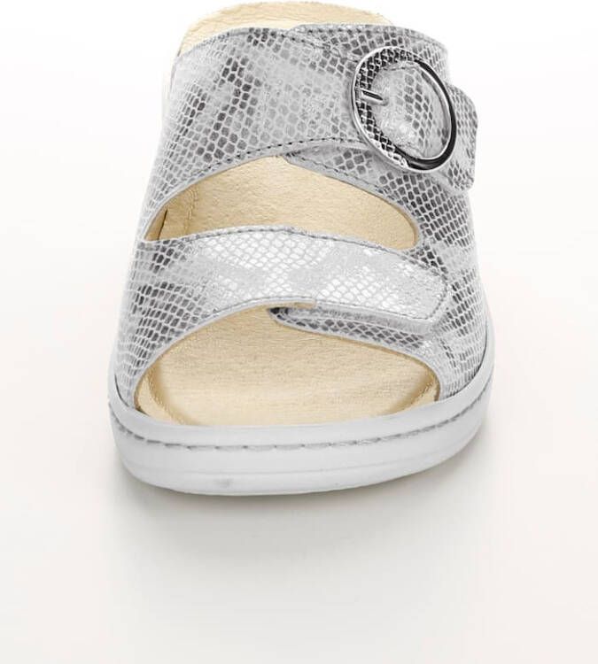 Franken Schuhe Muiltje Kurken voetbed Zilverkleur