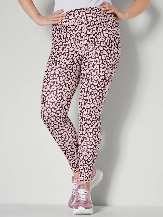 Janet & Joyce Sportlegging met hoog elasthangehalte Prune/Rozenhout