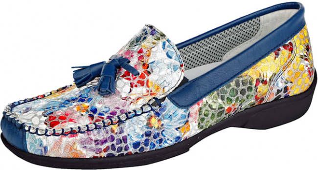 Naturläufer Mocassin met karakteristieke mocassinnaad Blauw/Multicolor