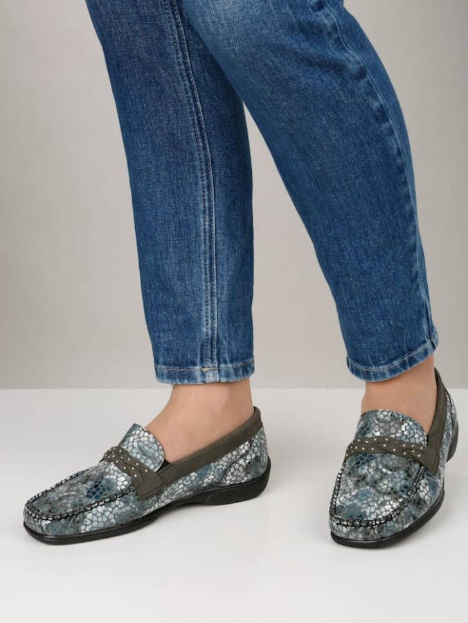 Naturläufer Mocassin met siersteentjes Grijs