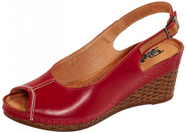 Naturläufer Sling met trendy hak in gevlochten look Rood