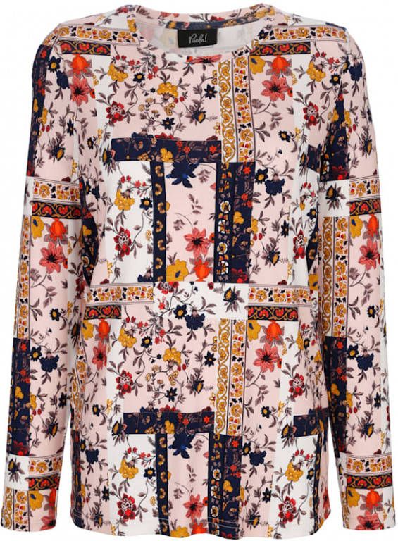 Paola Shirt met patchworkprint Lichtroze