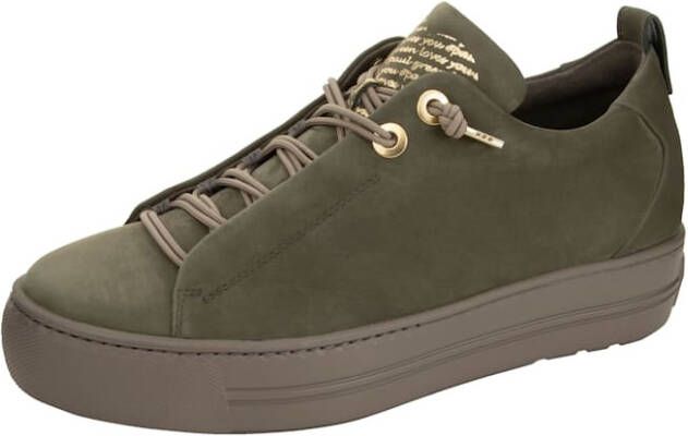 Paul Green Sneaker van hoogwaardig leer Olijf