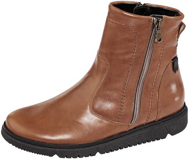 Waldläufer Enkellaarsje met rits aan beide kanten Cognac