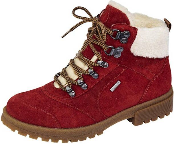 Waldläufer Hoge veterschoen in TEX uitvoering Rood