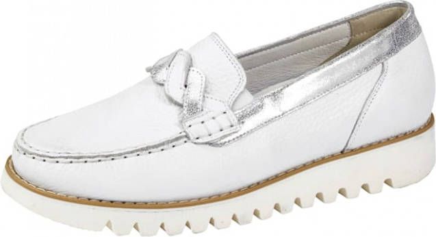 Waldläufer Mocassin van generfd hertennappa Wit