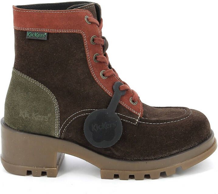 Kickers Kick Hello Lace up Boots , Grijs, Dames