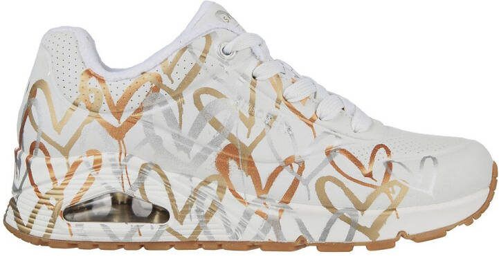 Skechers x Jgoldcrown Uno Metallic Love Sneakers , Wit, Dames