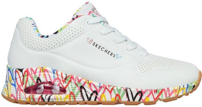 Skechers Sneakers met sleehak UNO LOVING LOVE met coole graffitiprint