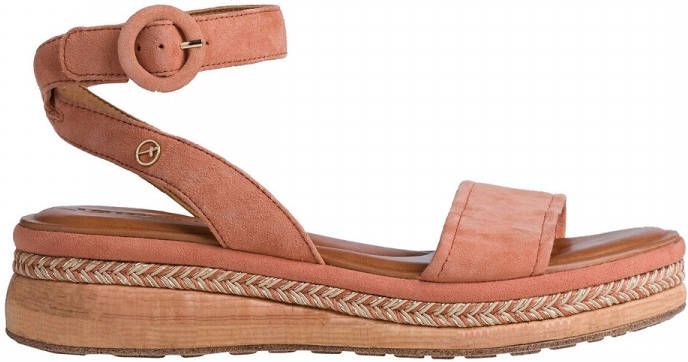 tamaris Sandalen in leer met sleehak