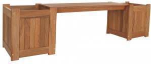 Lesli Living Tuinbank met bloembak 174x40x45 cm teak look
