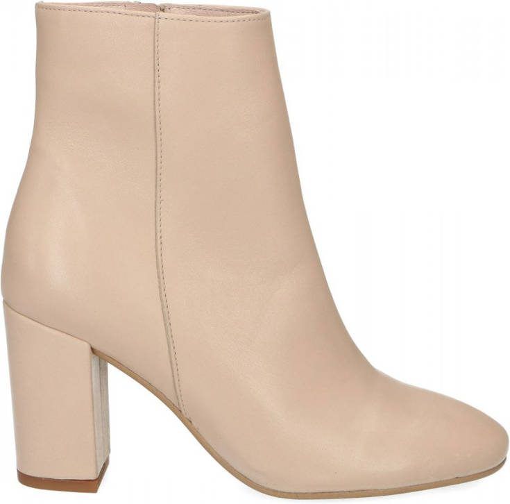 Manfield Beige enkellaarsjes met hak