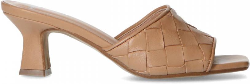 Manfield Beige muiltjes met gevlochten band