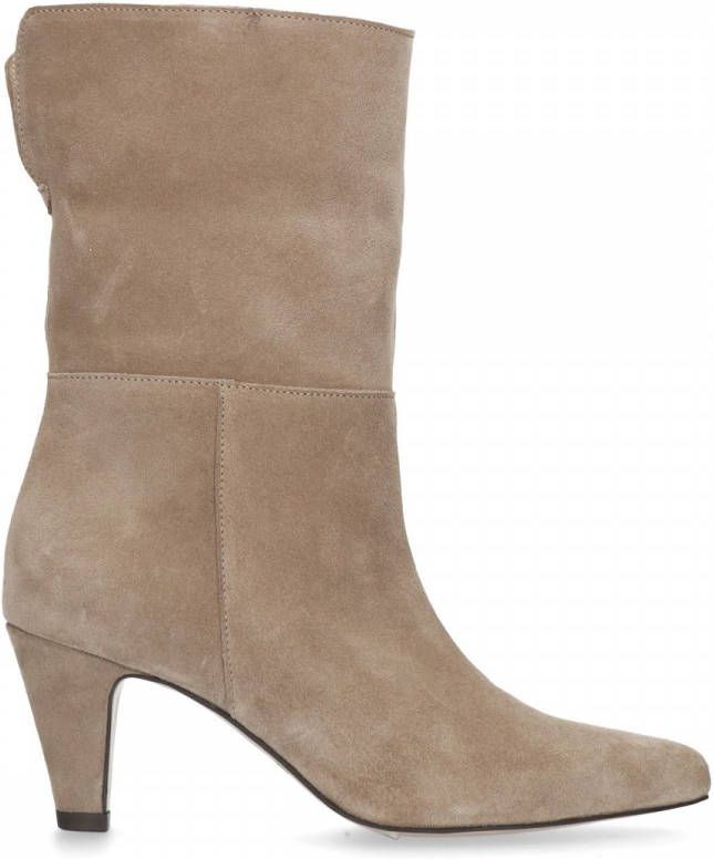 Manfield Beige suède korte laarzen