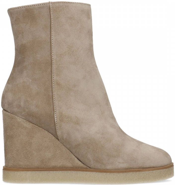 Manfield Beige suède sleehakken