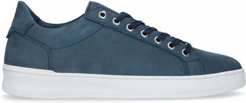 Manfield Blauwe nubuck sneakers