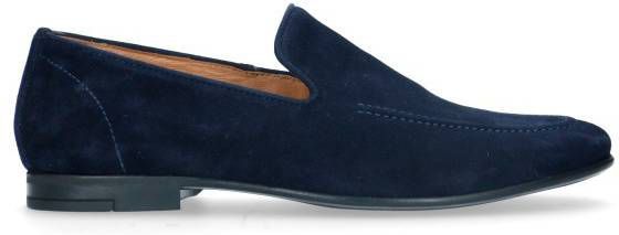 Manfield Blauwe suède loafers