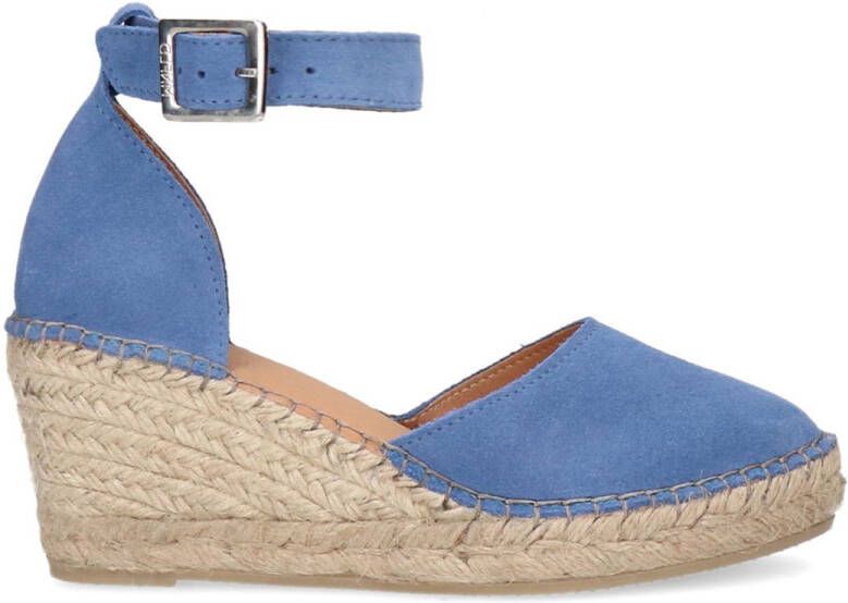 Manfield Blauwe suède sleehakken