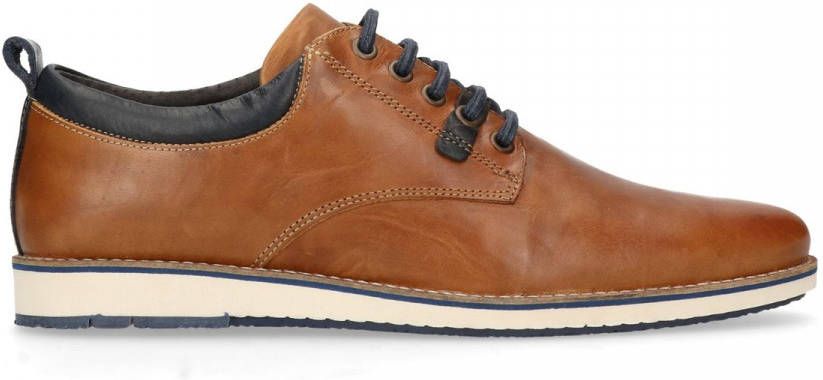 Manfield Bruine leren veterschoenen