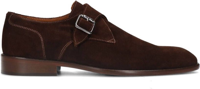 Manfield Bruine suède gespschoenen