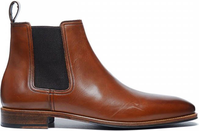 Manfield Cognac chelsea boots