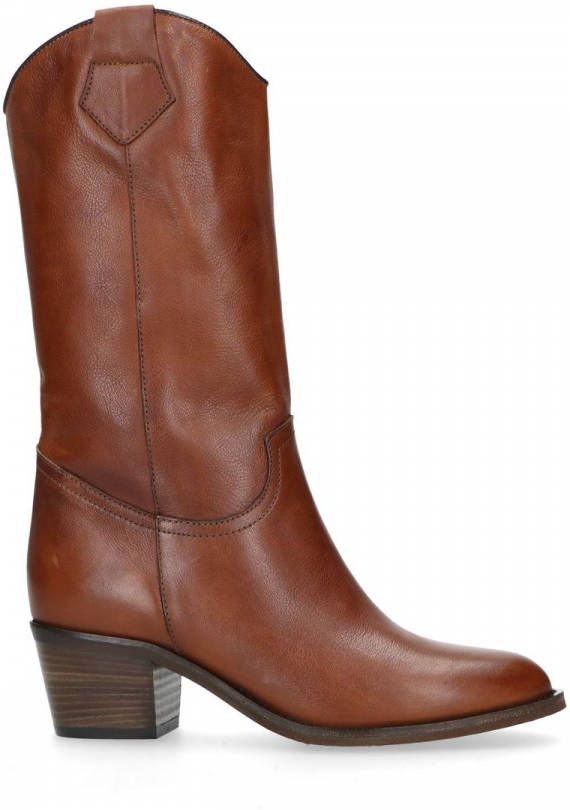 Manfield Cognac leren cowboylaarzen