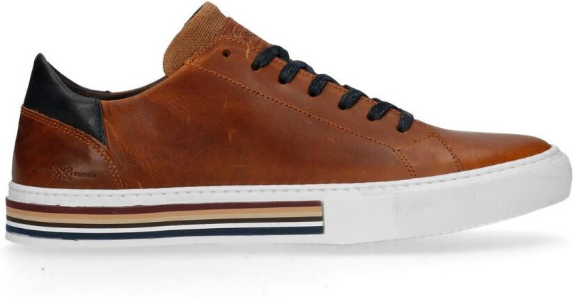 Manfield Cognac leren sneakers