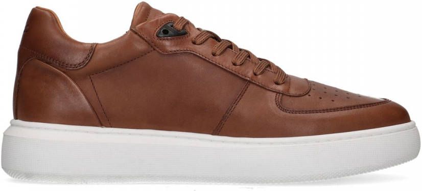 Manfield Cognac leren sneakers