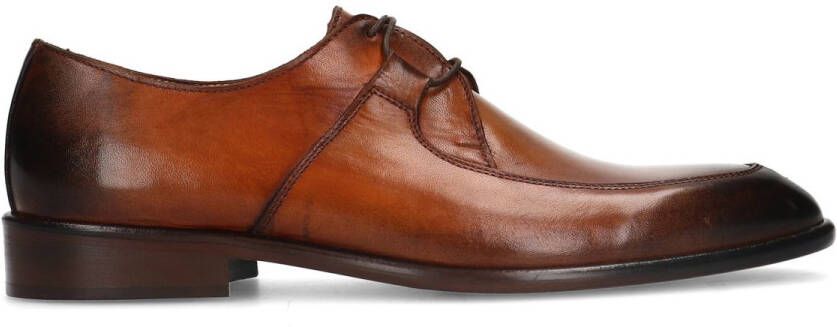 Manfield Cognac leren veterschoenen