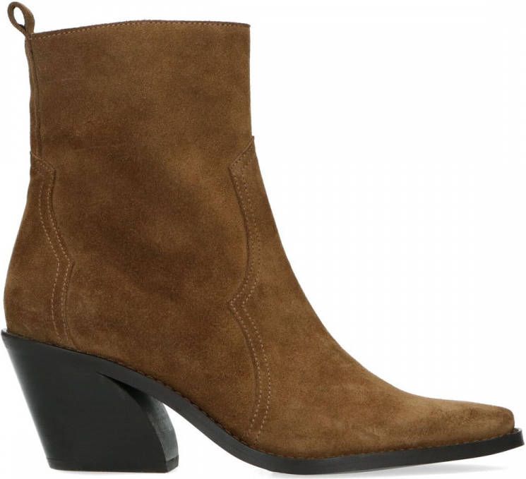 Manfield Cognac suède cowboylaarsjes