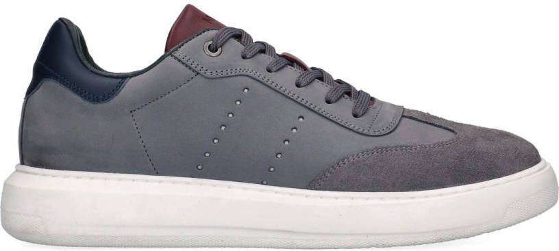 Manfield Grijze nubuck sneakers