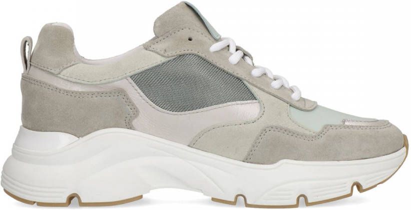 Manfield Groene suède sneakers