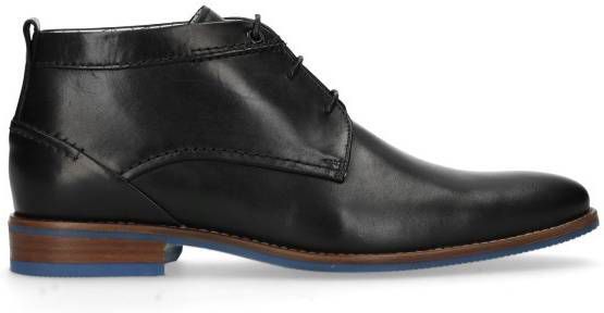 Manfield Zwarte leren veterboots