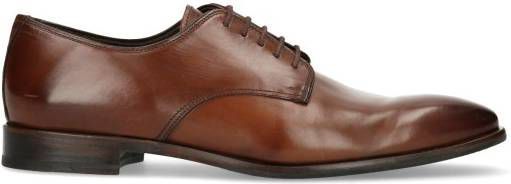 Manfield Cognac leren veterschoenen