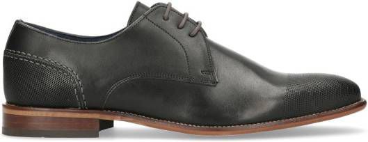 Manfield Zwarte leren veterschoenen