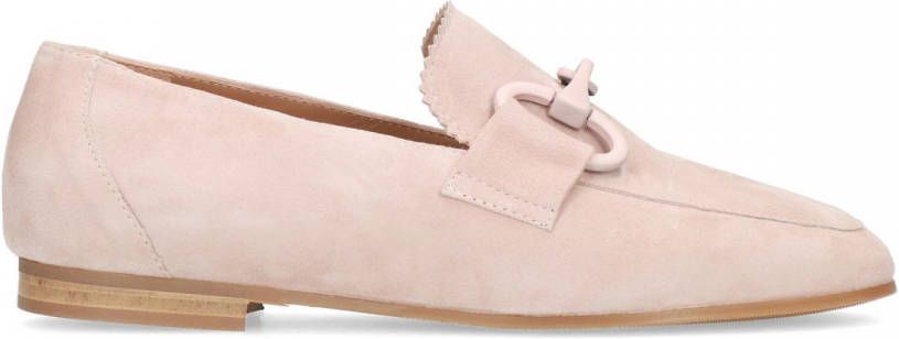 Manfield Lichtroze suède loafers