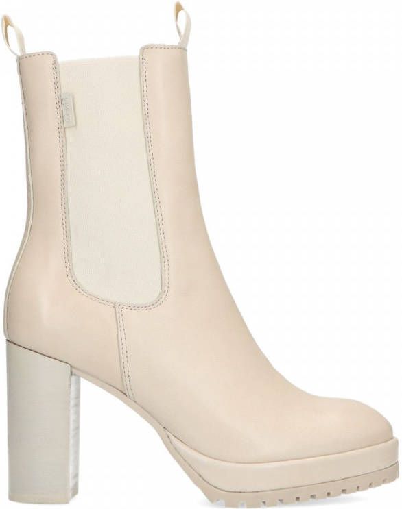 Manfield Off white chelsea laarzen met hak