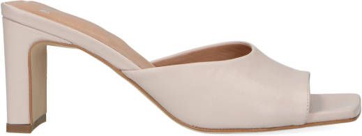 Manfield Off white leren muiltjes met hak