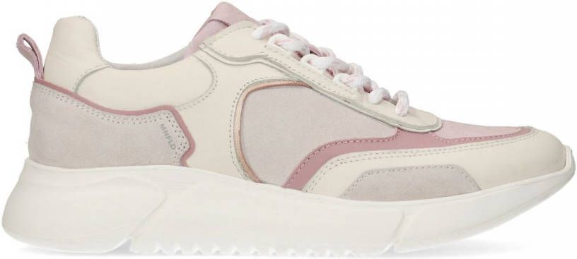 Manfield Off white sneakers met roze details