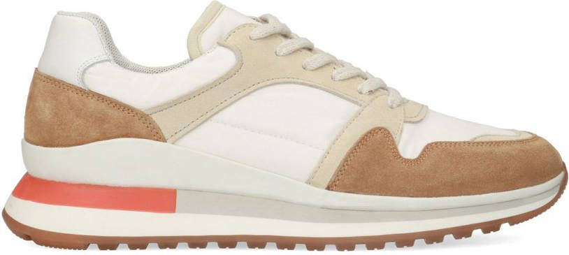 Manfield Off white suède sneakers met details