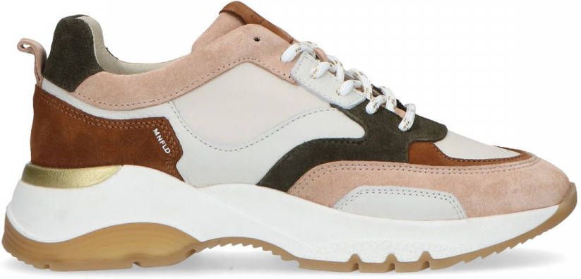 Manfield Roze dad sneakers met details