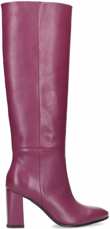 Manfield Roze leren hoge laarzen