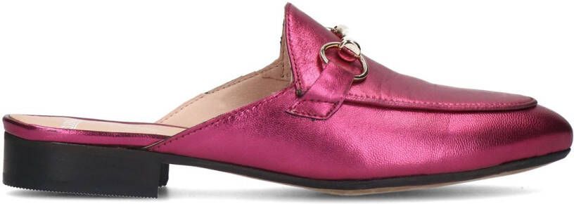 Manfield Roze leren loafer muiltjes