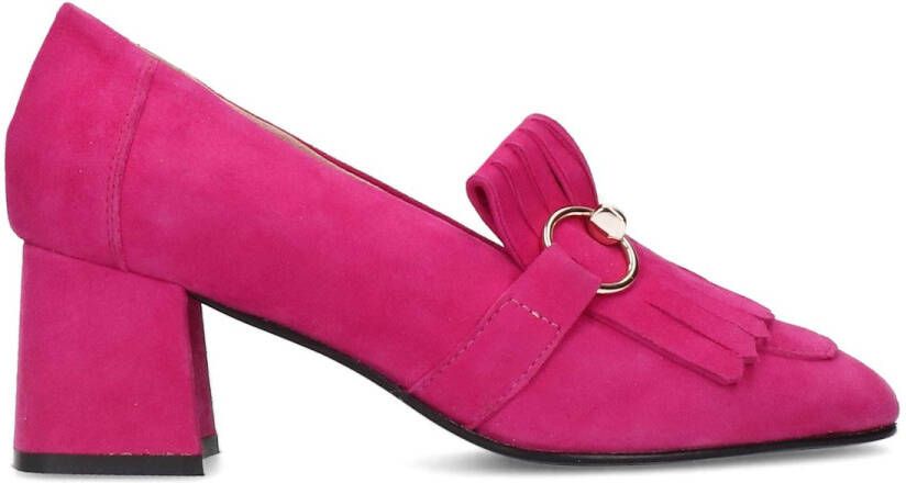 Manfield Roze suède loafer pumps